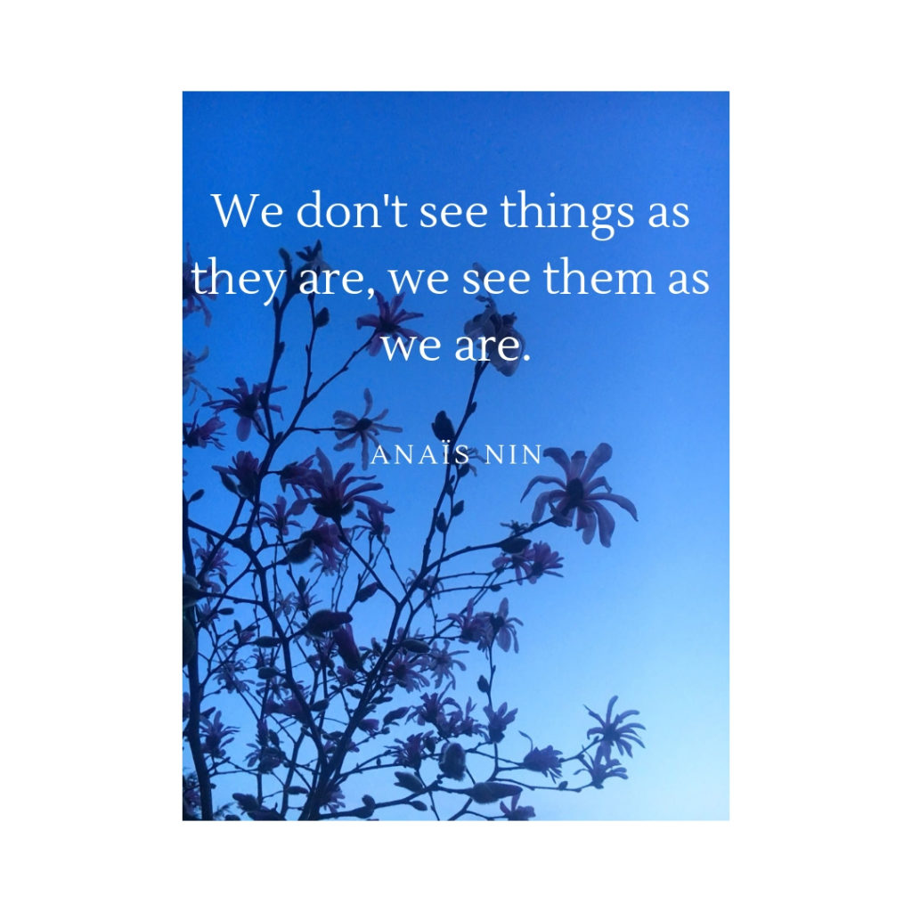 Quote Anaïs Nin We don't see things as they are, we see them as we are.